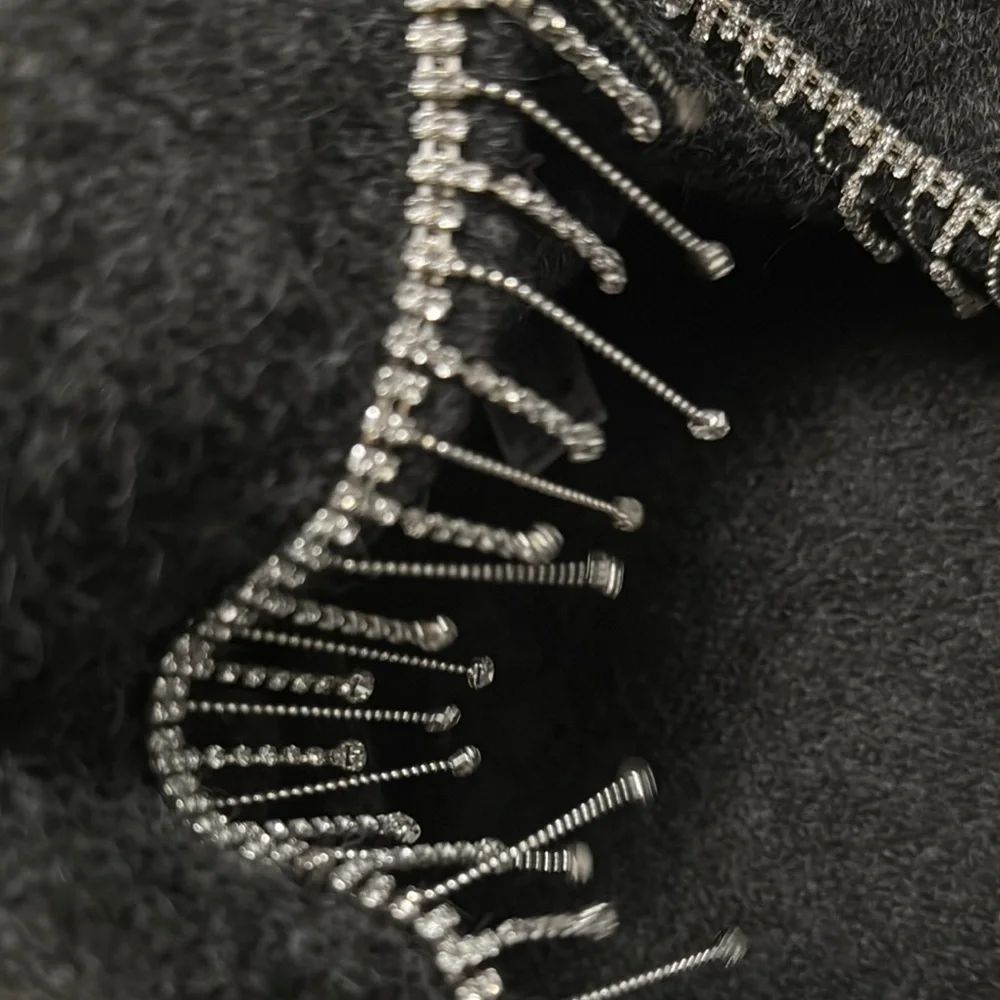 Zara Gray Cowl Neck Sweater with Fringe Detail - Picture 7 of 7